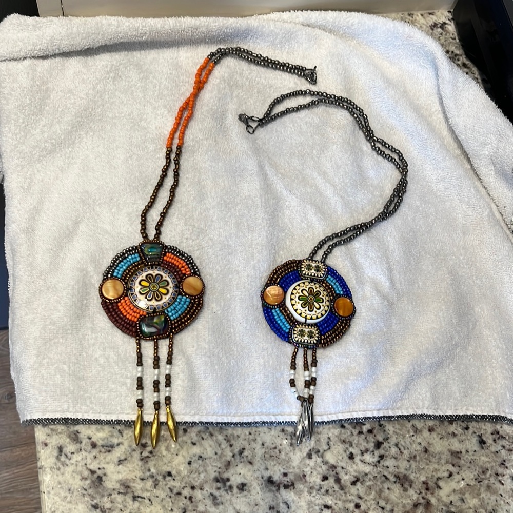 Vintage Boho bead/glass/shell necklace
